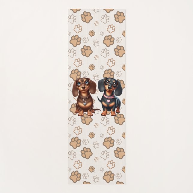 Tapis De Yoga Amis dachshunds mignons (Devant)