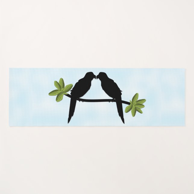 Tapis De Yoga Amour du perroquet (Devant (Horizontal))