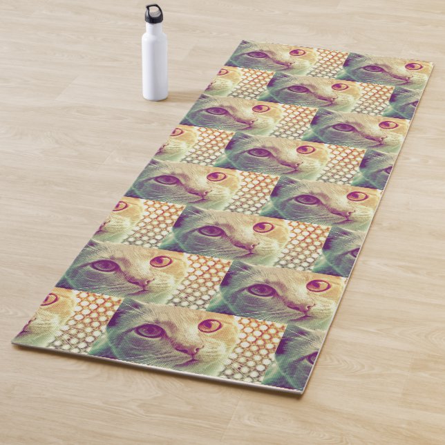Tapis De Yoga Amour et Dévotion - Mignonne visage de chat (En situation)
