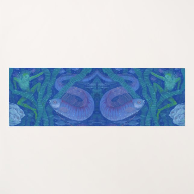 Tapis De Yoga Amphibien et Poisson King, imaginaire art, Sous-ma (Devant (Horizontal))