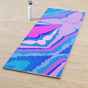 Tapis De Yoga Amusant moderne couleur violet bleu Cravate-teint 