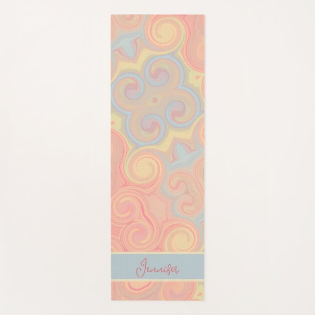 Tapis De Yoga Amusants Cute Pastel Abstrait Moderne Plutôt (Devant)