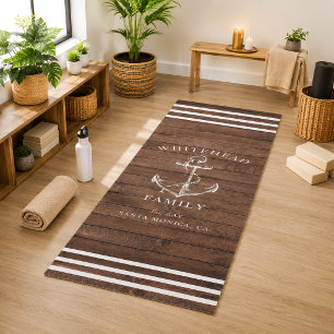 Tapis De Yoga Ancre en bois marron moderne pour famille personna