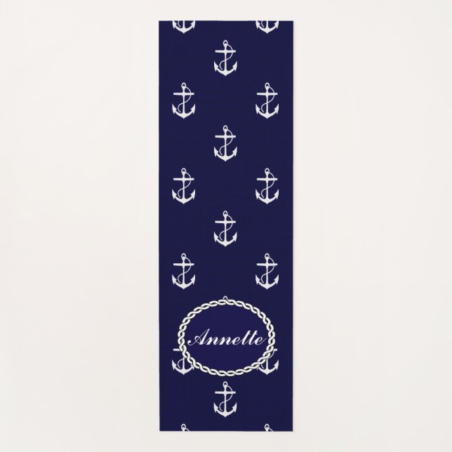 Tapis De Yoga Ancre Nautique Personnalisé (Devant)