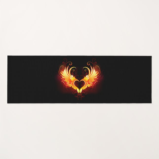 Tapis De Yoga Angel Fire Heart with Wings (Devant (Horizontal))