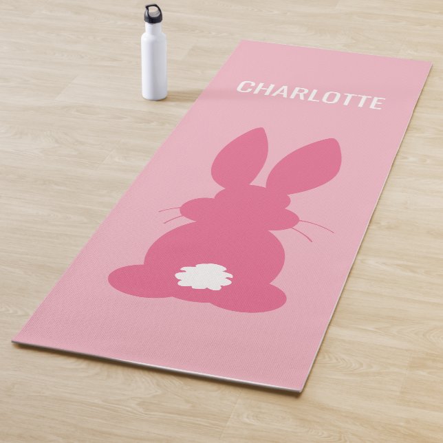 Tapis De Yoga Animal mignon personnalisé par silhouette rose de (En situation)