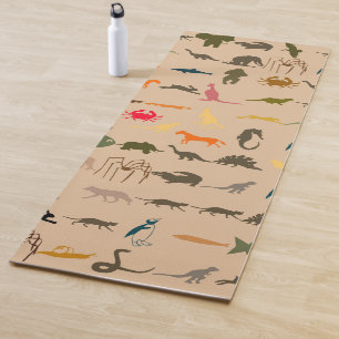 Tapis De Yoga Animaux colorés rétro #5