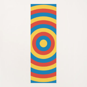 Tapis De Yoga Anneaux de couleur primaires avec nom sur le dos