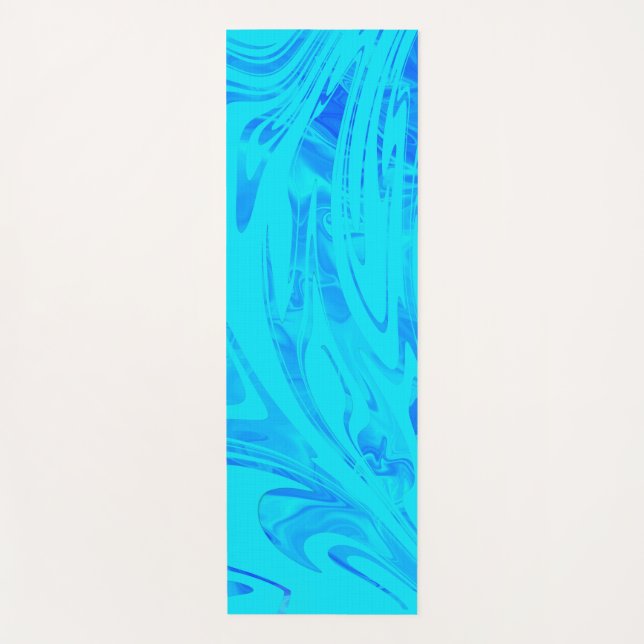 Tapis De Yoga Aqua à vague moderne (Devant)