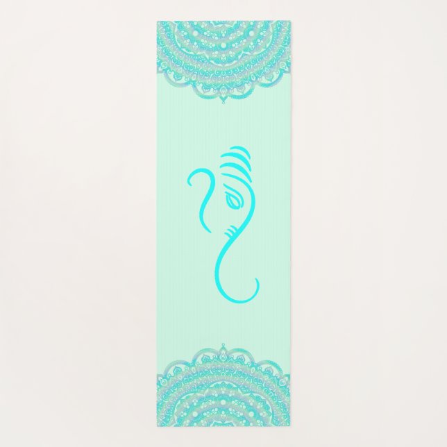 Tapis De Yoga Aqua Ganesha et Mandalas (Dos)