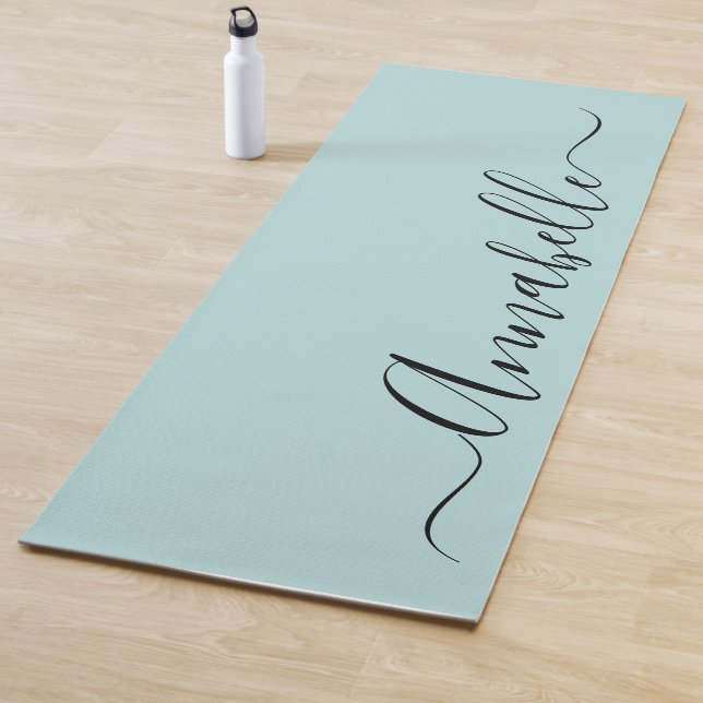 Tapis De Yoga Aqua Mint Green Nom personnalisé Yoga Mat (En situation)