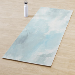 Tapis De Yoga Aquarelle Abstraite vénitienne bleue