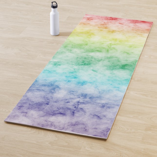 Tapis De Yoga Aquarelle arc-en-ciel (En situation)