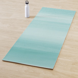 Tapis De Yoga Aquarelle bleu Aqua Abstrait #2