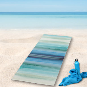 Tapis De Yoga Aquarelle bleue Abstraite