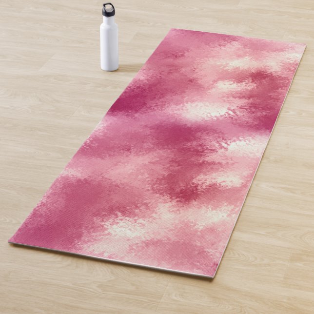 Tapis De Yoga Aquarelle couleur or rose (En situation)