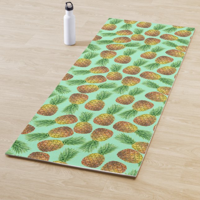 Tapis De Yoga Aquarelle d'ananas 2 (En situation)