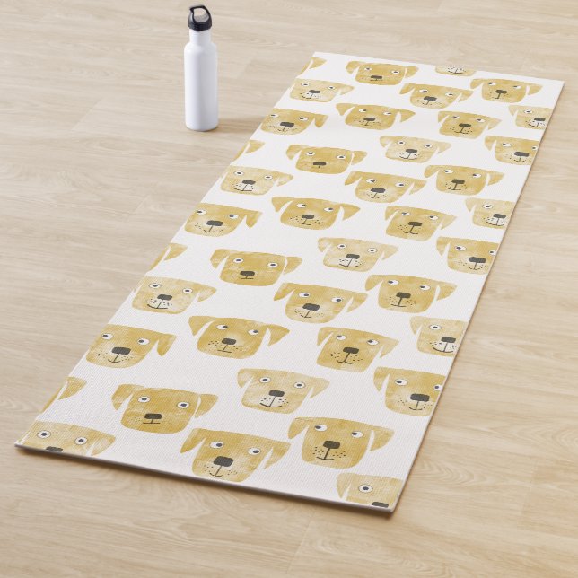 Tapis De Yoga Aquarelle de chien de trieuse de Golden Labrador (En situation)