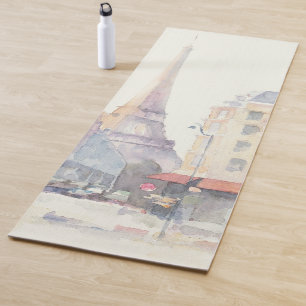 Tapis De Yoga Aquarelle de Tour Eiffel   Paris