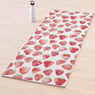 Tapis De Yoga Aquarelle fraise