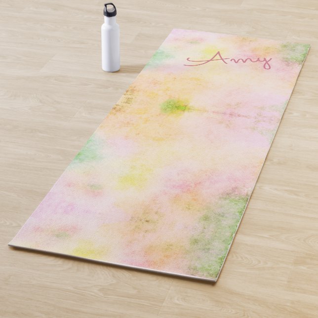 Tapis De Yoga Aquarelle Rainbow Sherbet Yoga Mat (En situation)