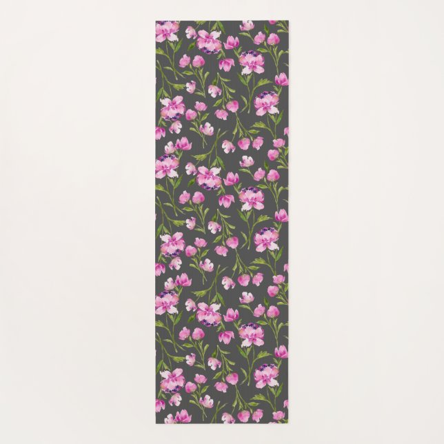 Tapis De Yoga Aquarelle réversible Flores Yoga Mat (Dos)