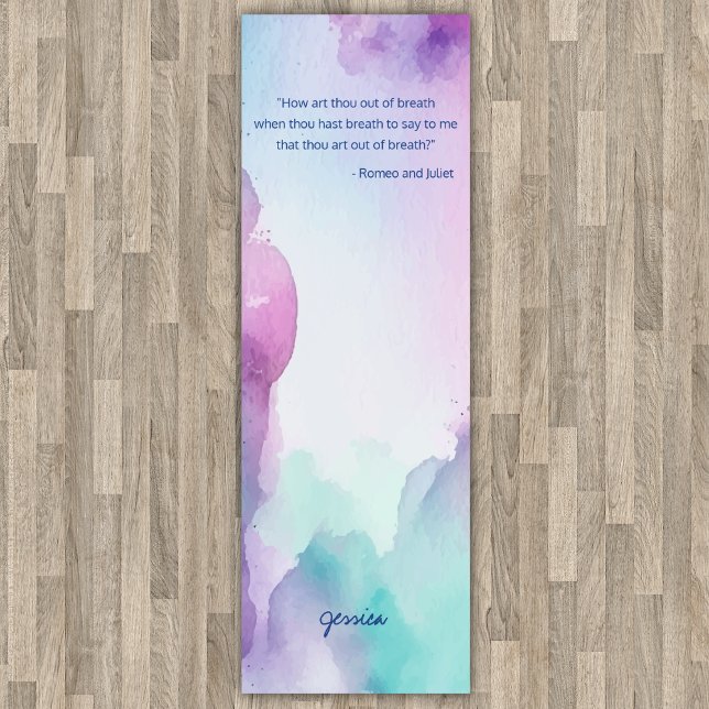 Tapis De Yoga Aquarelle rose et bleu pastel amusant (Créateur téléchargé)