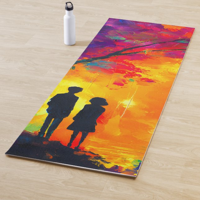 Tapis De Yoga Arbre coloré d'amour (En situation)
