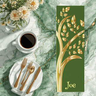 Tapis De Yoga Arbre D'Or De Vie Feuillage De Verdure Personnalis
