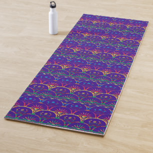 Tapis De Yoga Arc-en-ciel violet Boho Sunrise