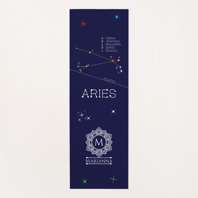 Tapis De Yoga Aries de Zodiac Constellation (Devant)