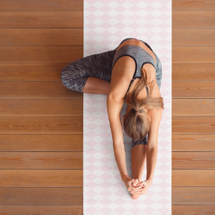 Tapis De Yoga Arlequin rose moderne Élégant exercice Monogramme