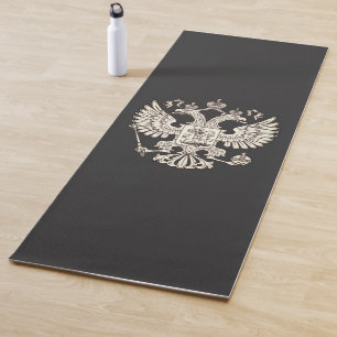 Tapis De Yoga Armoiries de la Russie - version blanche