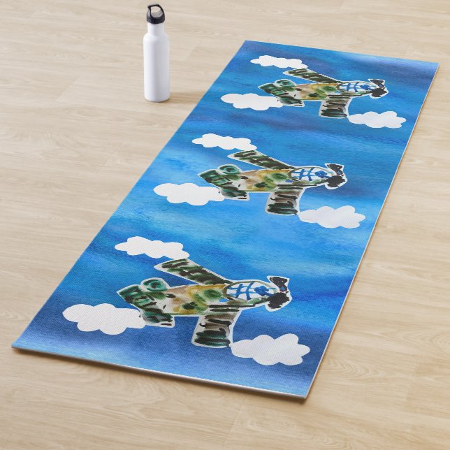Tapis De Yoga Army Jet "Art by Kids" (En situation)