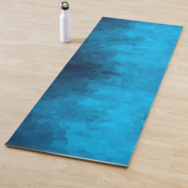 Tapis De Yoga Arrière - plan bleu cristallisé Abstrait (En situation)