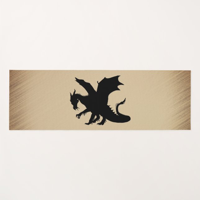 Tapis De Yoga Arrière - plan rustique Black Dragon (Devant (Horizontal))