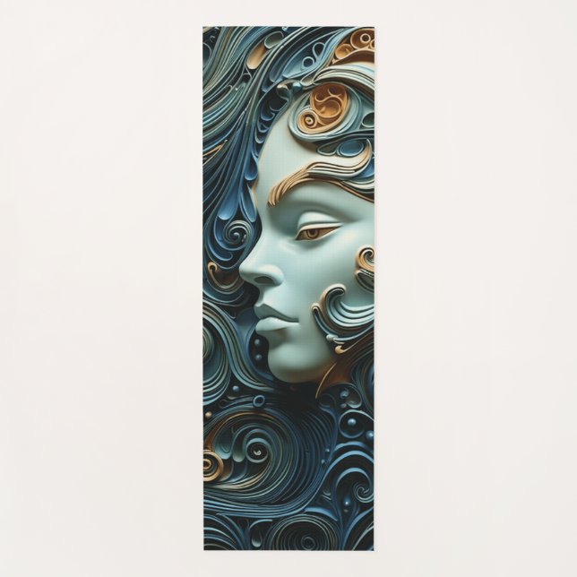 Tapis De Yoga Art 3D de la femme Lune (Devant)