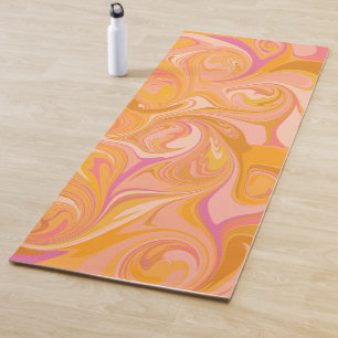 Tapis De Yoga Art Abstrait de marbre en marbre jaune