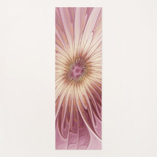 Tapis De Yoga Art Abstrait Fractal Fleur & Tons de Bourgogne