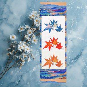 Tapis De Yoga Art Abstrait moderne Apaisant Apaisant Maple Feuil