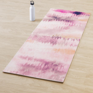 Tapis De Yoga Art Abstrait moderne Peinture rose nuageux Cravate