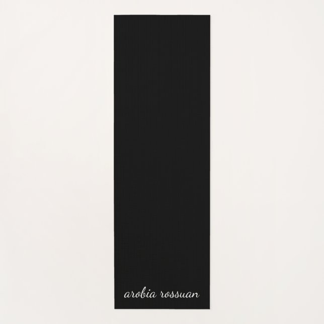 Tapis De Yoga Art de nom de script noir moderne monogramme tenda (Devant)
