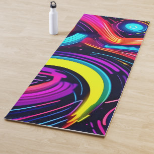 Tapis De Yoga Art de paysage onirique néon