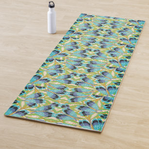 Tapis De Yoga Art Déco vintage Jazz Pochoir Insectes et Bugs de 