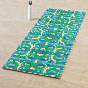 Tapis De Yoga Art Déco vintage jazz pochoir papillons de jardin