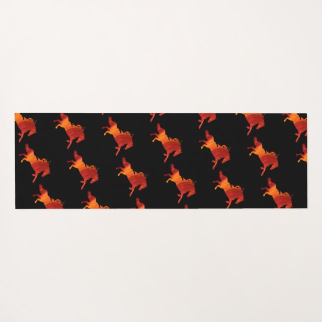 Tapis De Yoga Art du Cheval de Feu  (Dos (Horizontal))