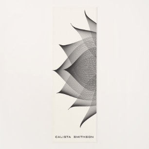 Tapis De Yoga Art moderne noir Lotus Flower Art Élégant Cool uni