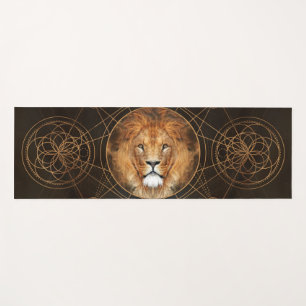 Tapis De Yoga Art numérique sacré de la géométrie de lion