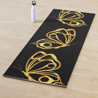 Tapis De Yoga Art papillon d'or