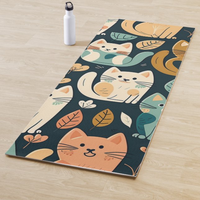 Tapis De Yoga Artsy Chat Motif mignonne (En situation)